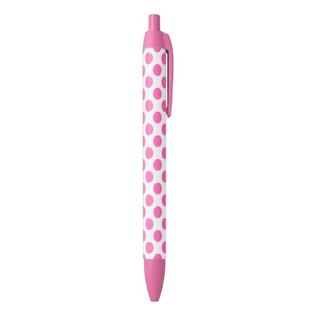 Hot Pink Polka Dots Blue Ink Pen (Bottom (Vertical))