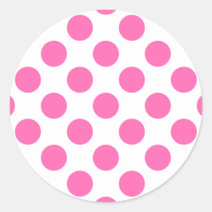 Hot Pink Polka Dots Classic Round Sticker