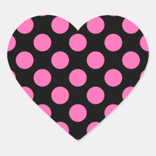 Hot Pink Polka Dots Heart Sticker