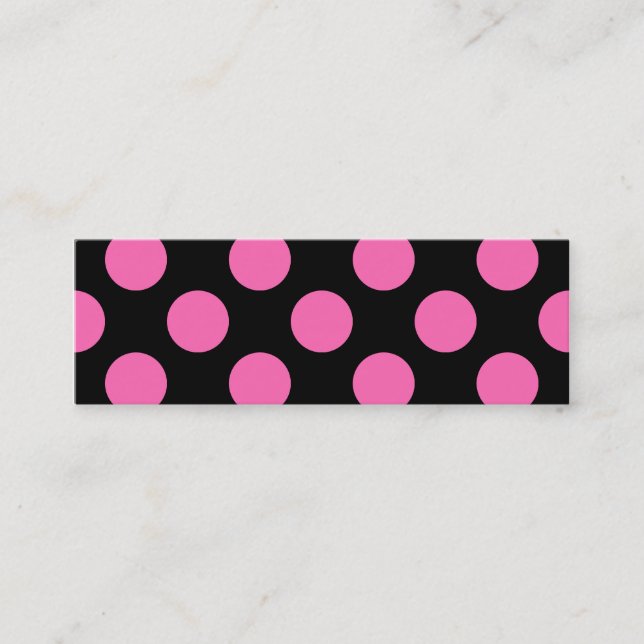 Hot Pink Polka Dots Mini Business Card (Front)