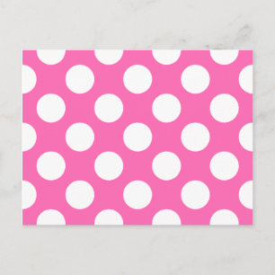 Hot Pink Polka Dots Postcard