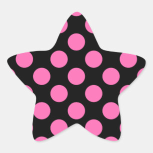 Hot Pink Polka Dots Star Sticker