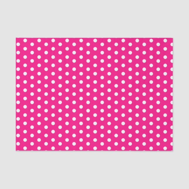 Hot Pink Polka Dots Tissue Paper (Front)