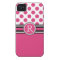 Hot Pink  Polkadots and  Monogram Initial