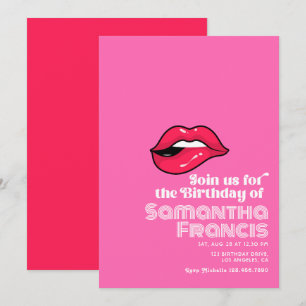 Hot-Pink Pop Art Retro Birthday Invitation