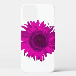 Hot Pink Pop Art Sunflower iPhone 12 Case