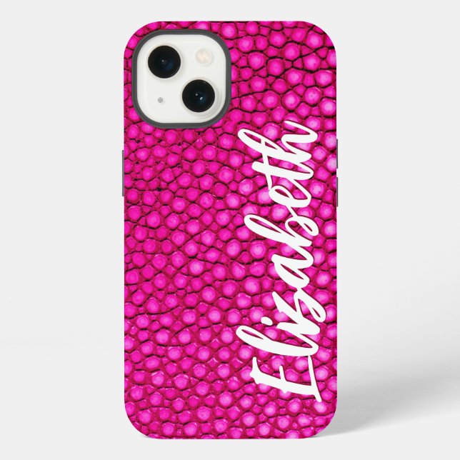 Hot Pink Print iPhone Case (Back)