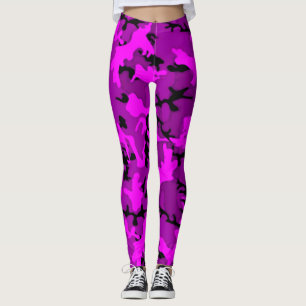 Hot Pink & Purple 3D Ghost Camo Leggings