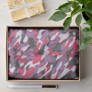 Hot pink, purple and black camo abstract tissue paper