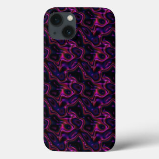 Hot Pink Purple Black Swirling Pattern iPhone 13 Case