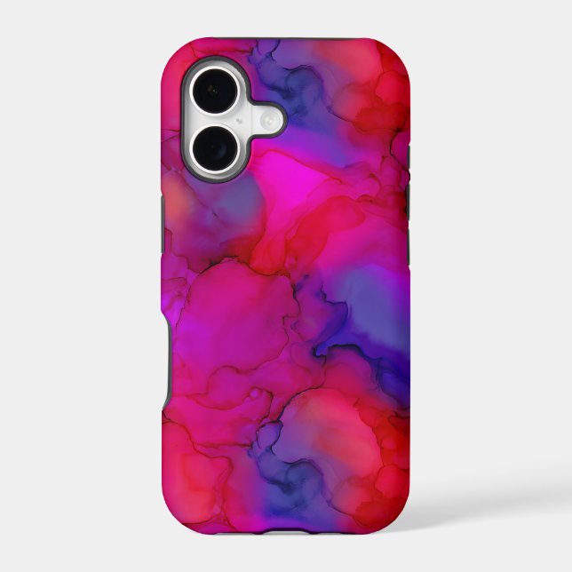 Hot Pink Purple Blue Alcohol Ink Abstract (Back)