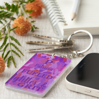 Hot Pink Purple Camouflage Glitter Camo Name Key Ring