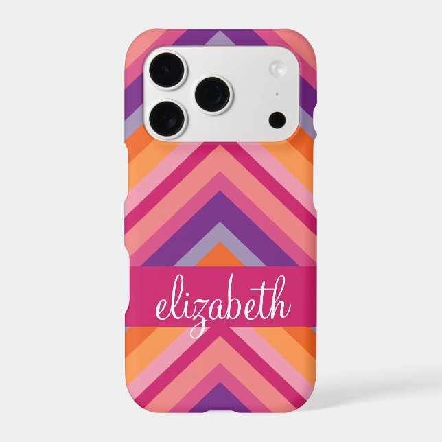 Hot Pink Purple Orange Chevron Pattern (Back)