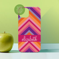 Hot Pink Purple Orange Chevron Pattern