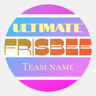 Hot pink purple personalizable Frisbee  Classic Round Sticker