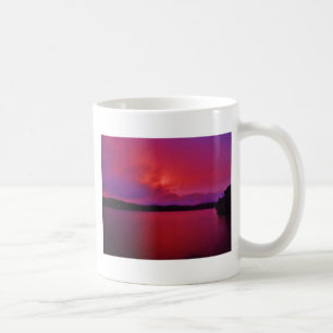 Hot Pink Purple sunset on Lake Arrowhead Coffee Mug