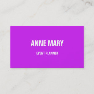 Hot Pink Purple White Wedding Event Planner Custom Business Card