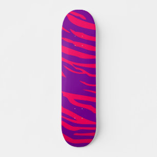Hot Pink Purple Zebra Print Animal Mini Skateboard