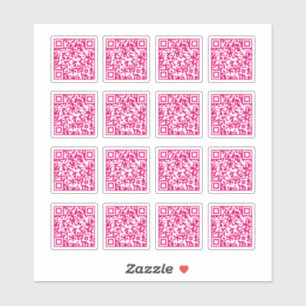 Hot Pink QR Code Laser Cut Vinyl 