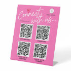 Hot pink QR code social media modern networking 
