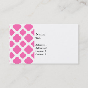 Hot Pink Quatrefoil Pattern Business Card