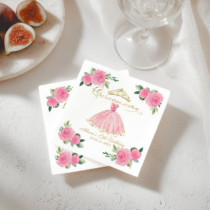 Hot Pink Quinceanera Napkin