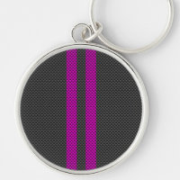 Hot Pink Racing Stripes in Carbon Fiber Style