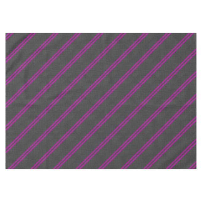 Hot Pink Racing Stripes in Carbon Fibre Style Tablecloth (Front (Horizontal))