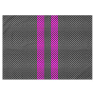 Hot Pink Racing Stripes in Carbon Fibre Style Tablecloth