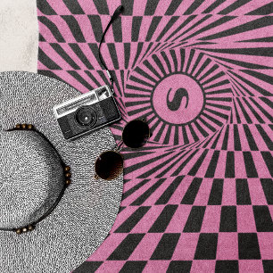 Hot Pink Rays Custom Sun Graphic Beach Towel