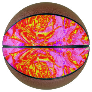 Hot Pink, Red and Yellow Succulent Sedum Rosette Basketball