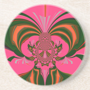 Hot Pink Red Golden Green Coaster