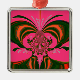 Hot Pink Red Golden Green Metal Tree Decoration
