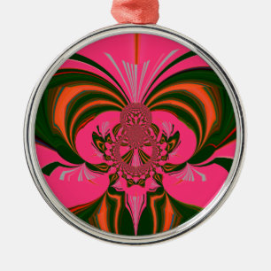Hot Pink Red Golden Green Metal Tree Decoration