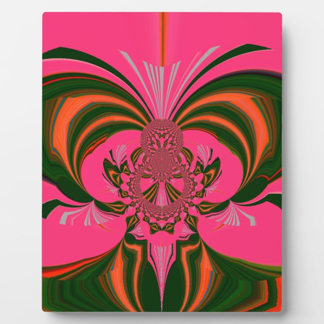 Hot Pink Red Golden Green Plaque (Front)