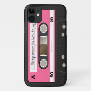 Hot Pink Retro Cassette Tape Personalised Case