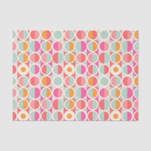 Hot Pink Retro Circle Pattern Tissue Paper
