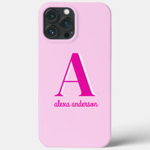 Hot Pink Retro Dolly Monogram iPhone 13 Pro Max Case