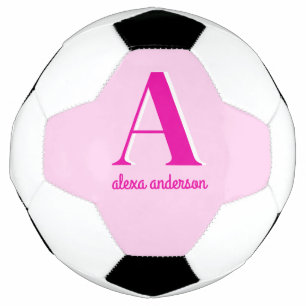 Hot Pink Retro Dolly Monogram Football