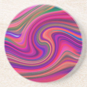 Hot Pink Retro Swirl Epicenter Coaster