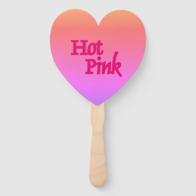 Hot Pink reverse heart hand fans (Front)