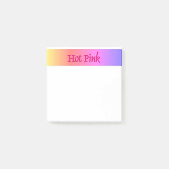 Hot Pink reverse white note pads (Front)