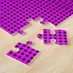 Hot Pink Ribbon Weave Jigsaw Puzzle