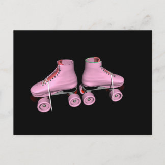 Hot Pink Roller Skates Postcard