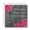 Hot Pink Rose and Barnwood Wedding Invitation