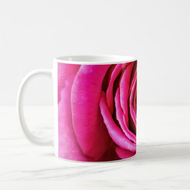 Hot Pink Rose Coffee Mug (Left)