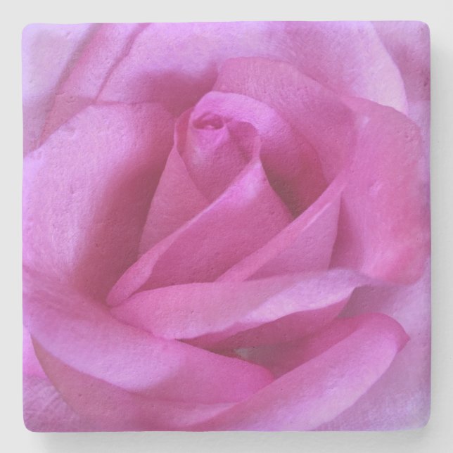 Hot pink rose flower bold simple chic photography  stone coaster (Front)