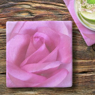 Hot pink rose flower bold simple chic photography  stone coaster