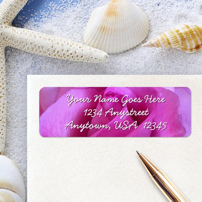 Hot pink rose flower photo script custom address (Creator Uploaded)
