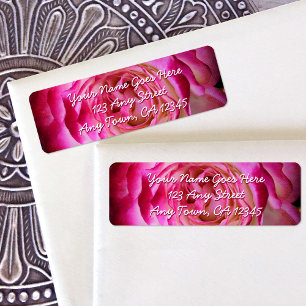 Hot pink rose flower photo script custom address